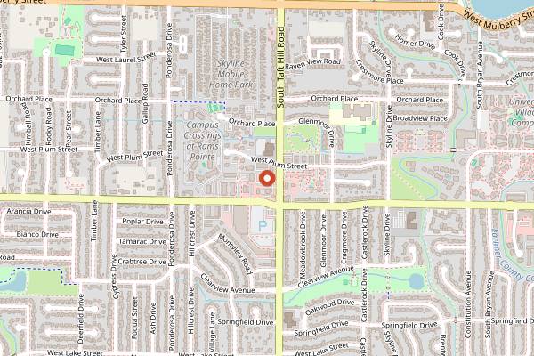 Map showing Cheba Hut Toasted Subs (Westside) in Fort Collins