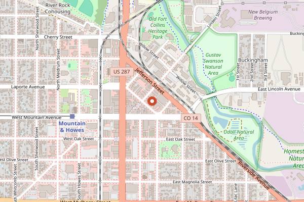 Map showing Illegal Pete's in Fort Collins