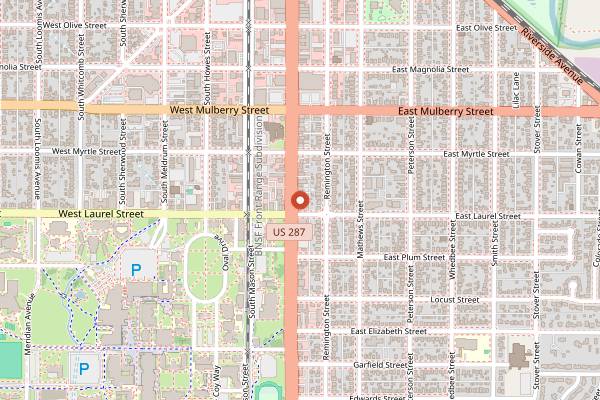 Map showing The Colorado Room in Fort Collins