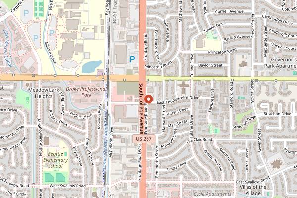 Map showing The Moot House in Fort Collins