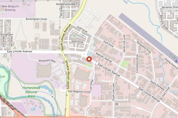 Map showing Cafe Richesse Coffee Roasters in Fort Collins