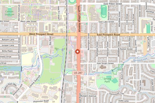 Map showing Olive Tree International Market in Fort Collins
