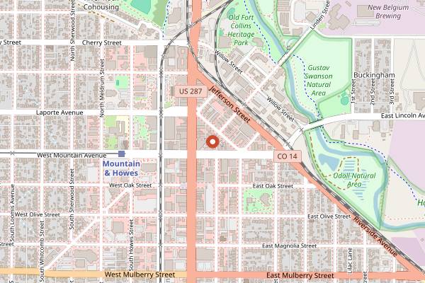 Map showing FoCo Fall Fest in Fort Collins