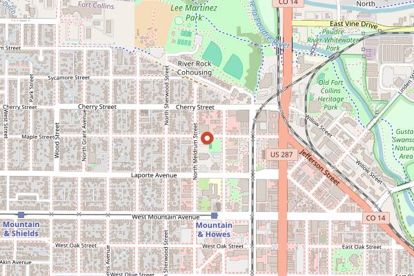 Map showing Taste of Fort Collins in Fort Collins