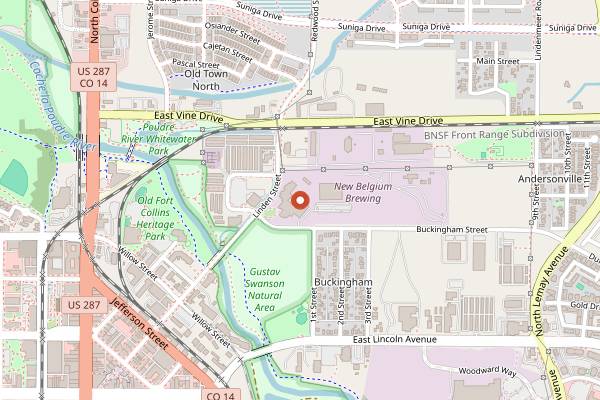 Map showing Tour de Fat in Fort Collins
