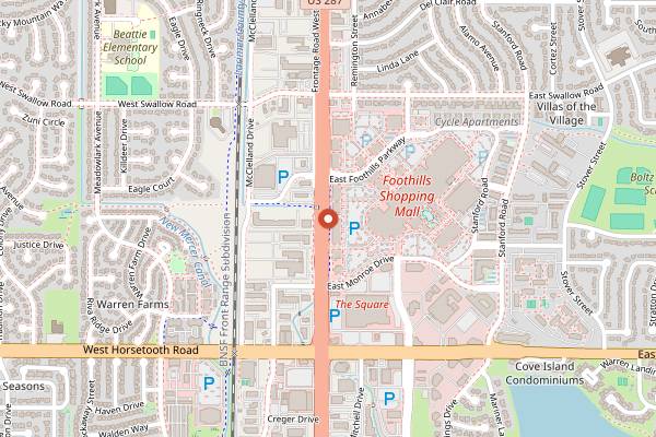 Map showing Young's Cafe Vietnamese Cuisine in Fort Collins