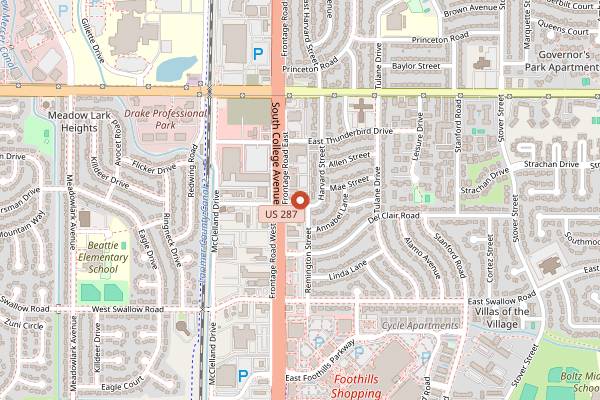 Map showing Star of India in Fort Collins