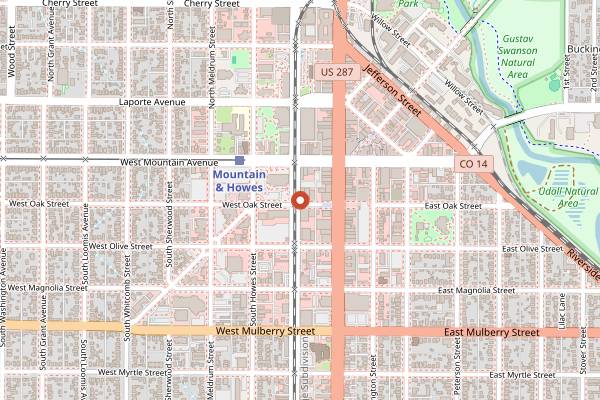 Map showing Tasty Harmony in Fort Collins