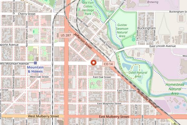 Map showing The Melting Pot in Fort Collins