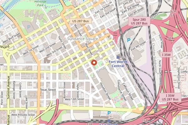 Map showing Little Red Wasp in Fort Worth