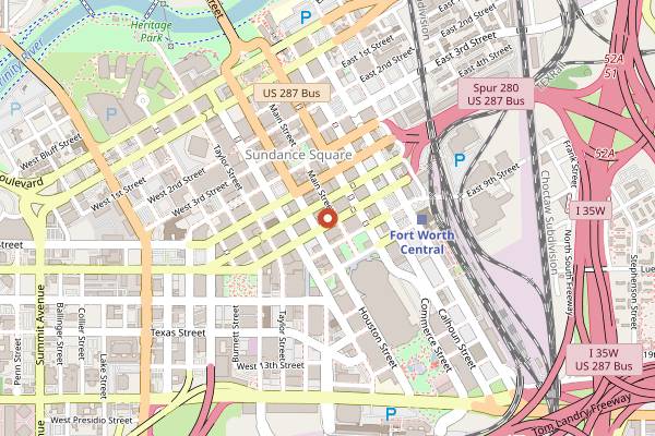 Map showing Refinery 714 in Fort Worth