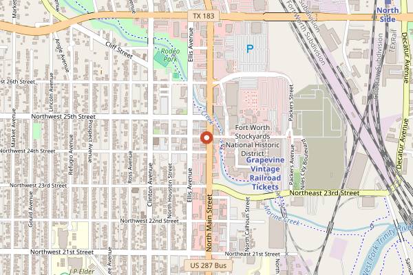 Map showing Star's Basement Bar in Fort Worth