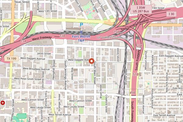 Map showing The Bearded Lady in Fort Worth