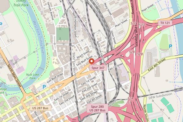 Map showing Cowtown Brewing Company in Fort Worth
