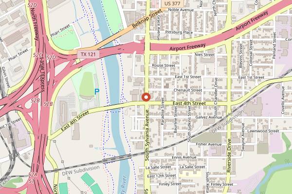Map showing Martin House Brewing Company in Fort Worth