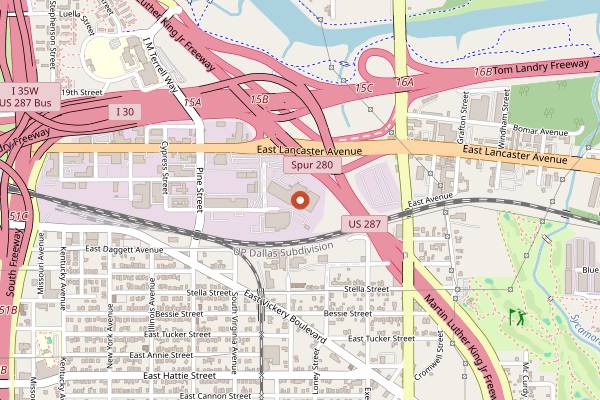 Map showing Wild Acre Restaurant and Beer Garden in Fort Worth