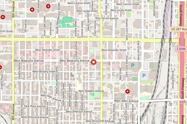 Map showing Brewed in Fort Worth