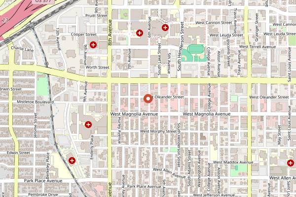 Map showing Cafe Momento in Fort Worth