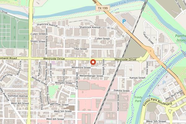 Map showing Angelo's Barbecue in Fort Worth