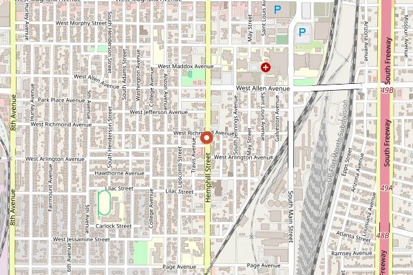 Map showing Benito's Cocina Mexicana in Fort Worth