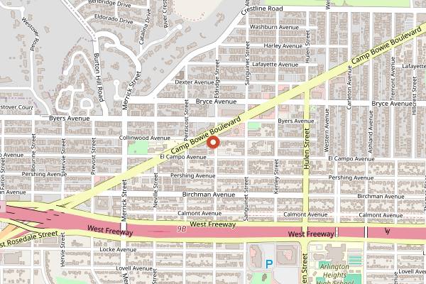 Map showing Kincaid's Hamburgers in Fort Worth