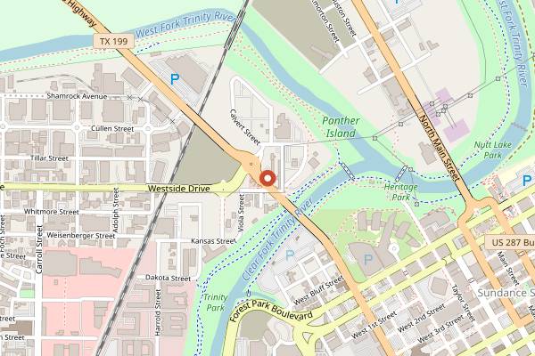 Map showing Mexican Inn Cafe Henderson in Fort Worth