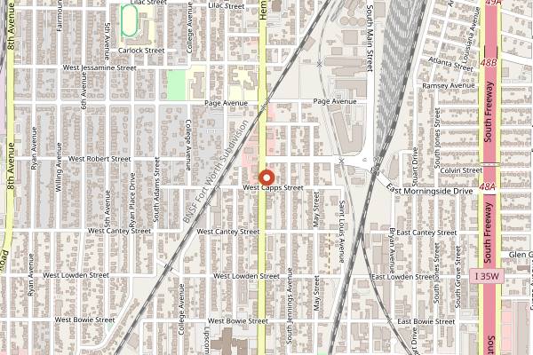 Map showing Tacos La Banqueta Puro DF in Fort Worth