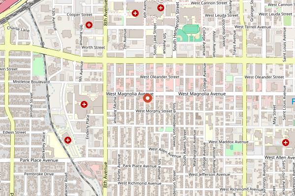 Map showing Avoca Coffee Roasters - Magnolia in Fort Worth