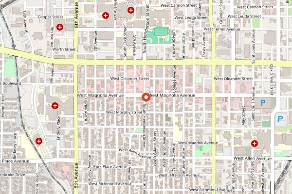 Map showing Cherry Coffee Roasters in Fort Worth
