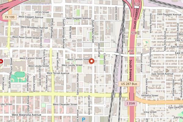 Map showing The Cookery Fort Worth in Fort Worth