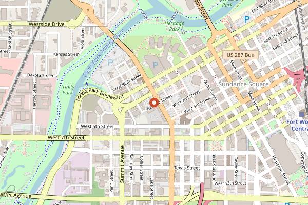 Map showing Downtown Shawarma in Fort Worth