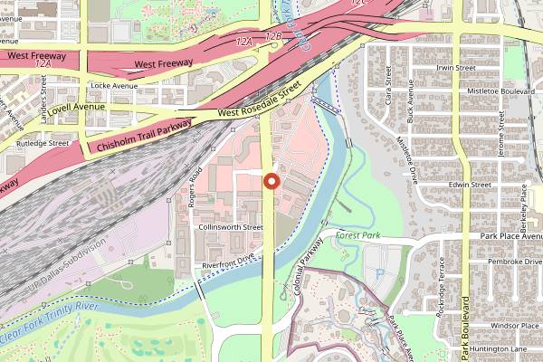 Map showing Flower Child in Fort Worth