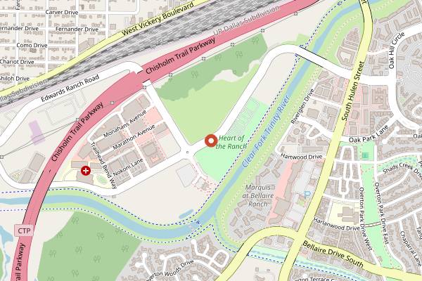 Map showing Fort Worth Food + Wine Festival in Fort Worth
