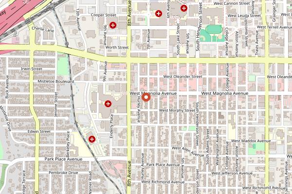 Map showing Ellerbe Fine Foods in Fort Worth