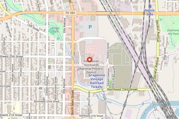 Map showing Stockyards Puzzle Food Tour in Fort Worth