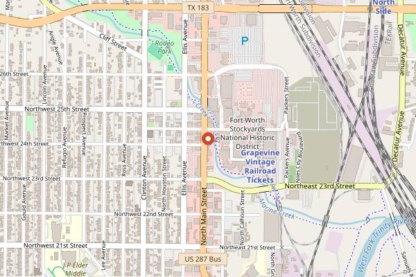 Map showing Best of the Stockyards Walking Tour in Fort Worth