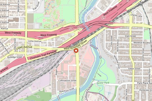 Map showing Ol' South Pancake House in Fort Worth