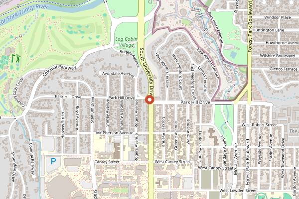 Map showing Mayfest Fort Worth Food Vendors in Fort Worth