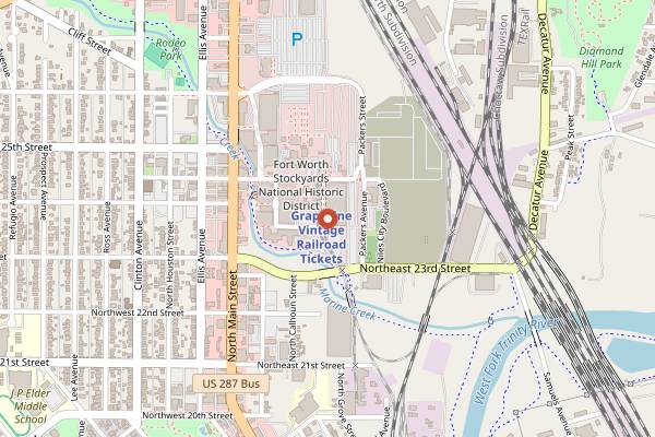 Map showing Syndicate Smokedown Pit Village in Fort Worth