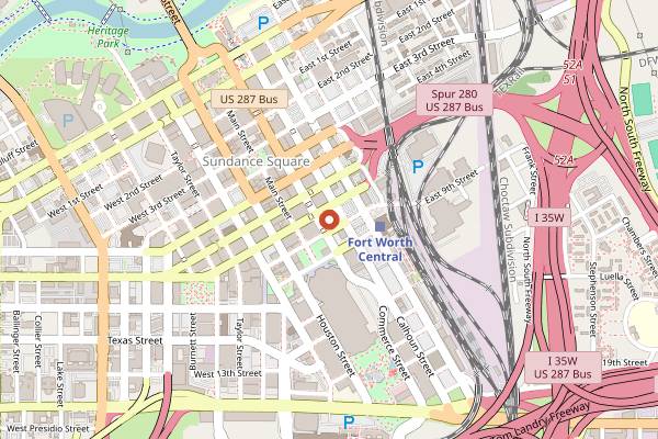 Map showing Annex Rooftop Bar in Fort Worth