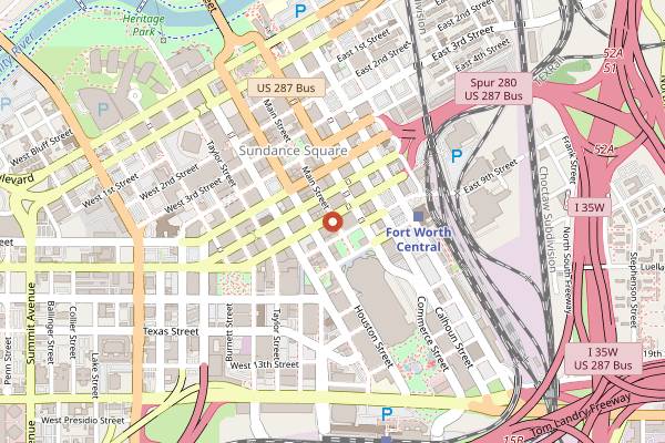 Map showing Del Frisco's Double Eagle Steakhouse in Fort Worth