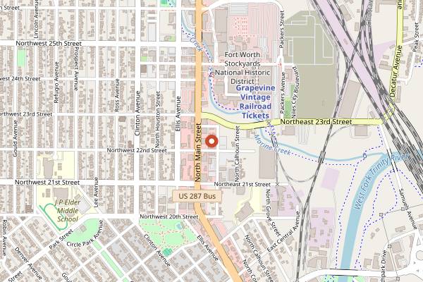 Map showing Joe T. Garcia's in Fort Worth
