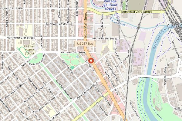 Map showing Los Asaderos Mexican Restaurant in Fort Worth