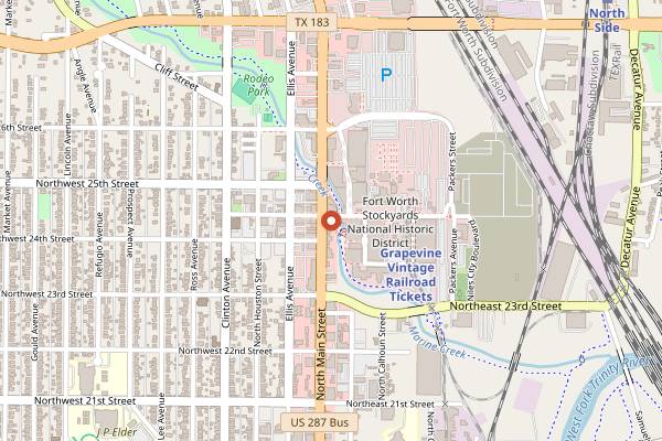Map showing Love Shack in Fort Worth