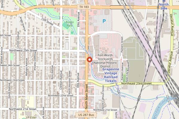 Map showing Riscky's BBQ in Fort Worth
