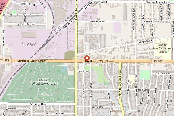Map showing Tacos El Barrio in Fort Worth