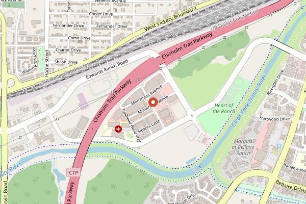 Map showing CRU Food and Wine Bar in Fort Worth