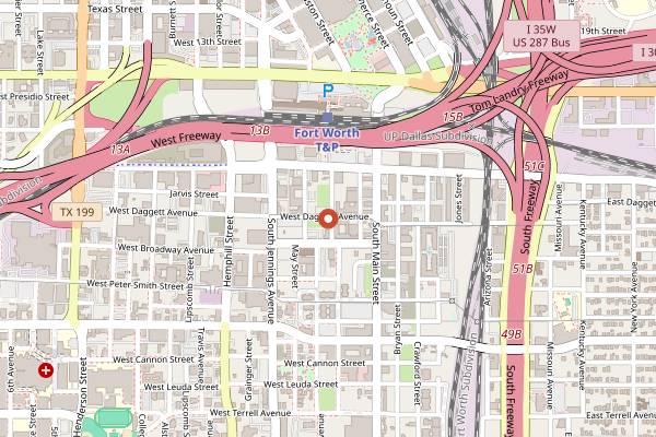Map showing The Holly in Fort Worth