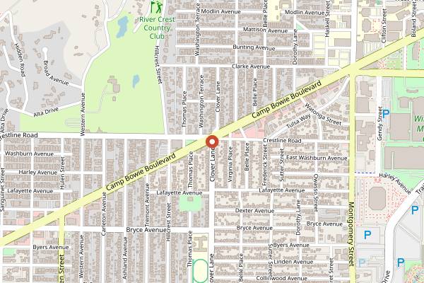 Map showing Winslow's Wine Cafe in Fort Worth