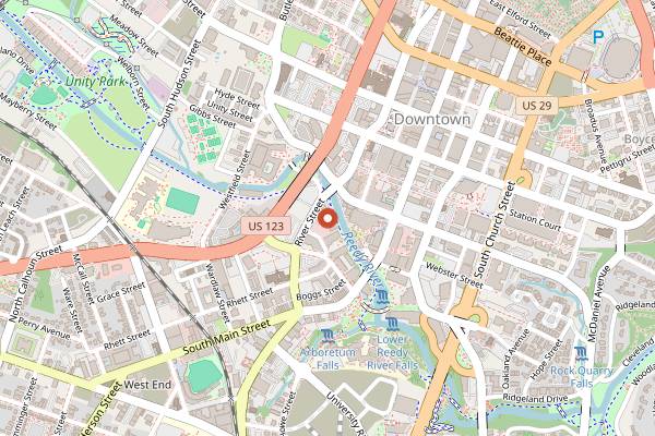 Map showing UP on the Roof in Greenville